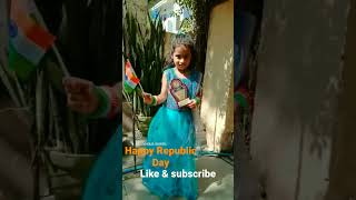 HAPPY REPUBLIC DAY (divisha got her first shield, won first prize in fancy dress)