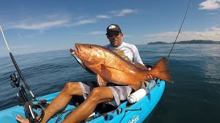 Kayak fishing for Big Cubera Snapper...WITH POPPERS!