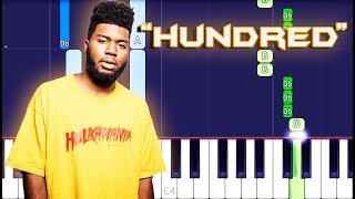 Khalid - Hundred Piano Tutorial Easy