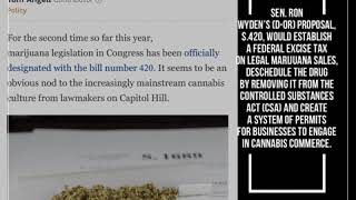 Sen. Ron Wyden’s (D-OR) proposal, S.420, would establish a federal excise tax on legal marijuana sa…