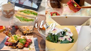 vlog·我的寒假日记⛄️/宅家自己做饭🥣/鲜花太治愈啦💐/吃了久违的日料🍱/面包脑袋🥯买贝果/好喝的红豆拿铁☕️/逛街终点是超市🛒/吃不腻的双吉士�