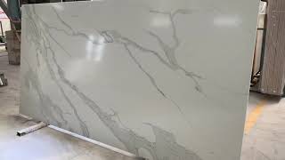 White Color Quartz Artificial Calacatta White Quartz Slab