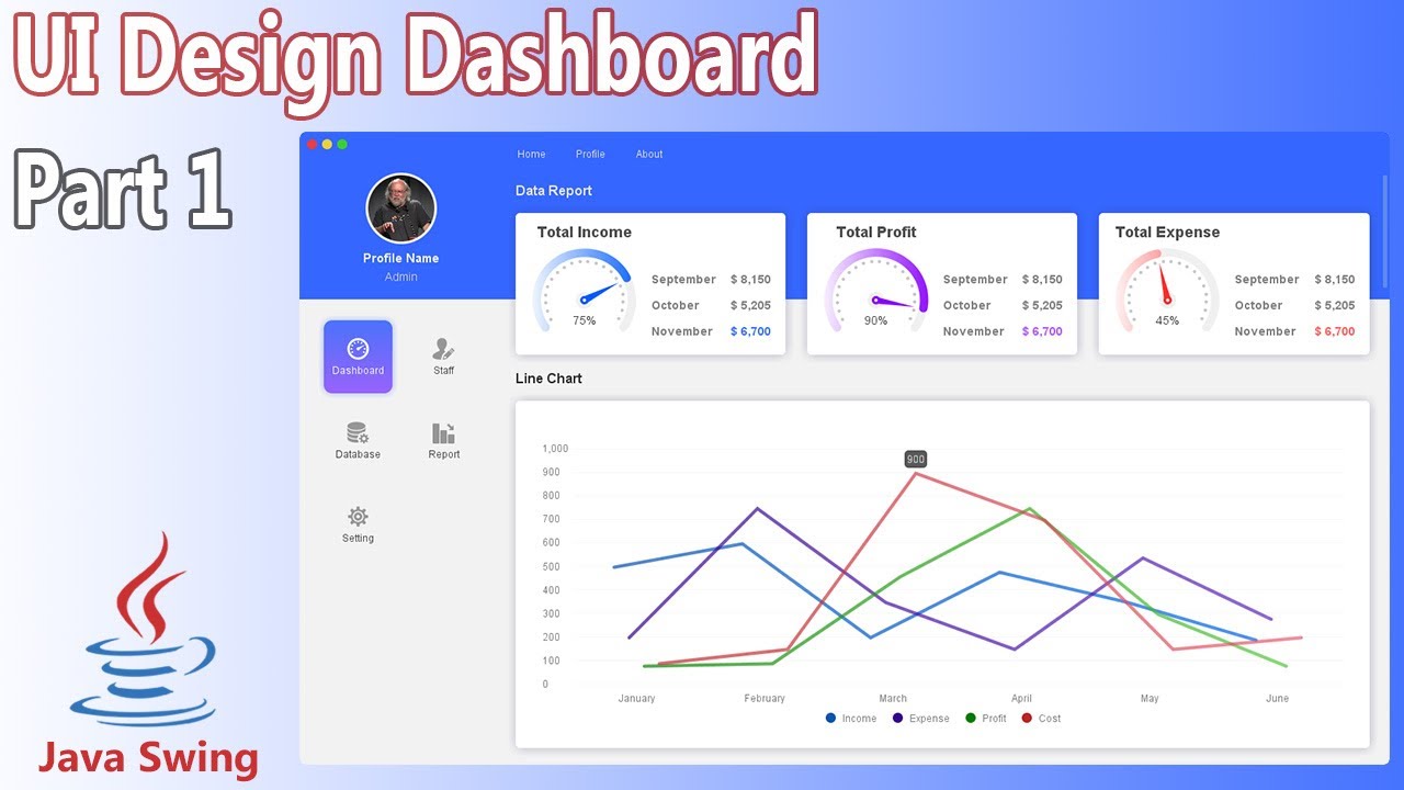 Java Ui Design Dashboard Desktop Application Part 1 Youtube