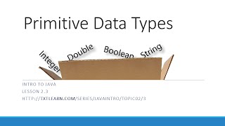 Primitive Data Types - Java (2.3)