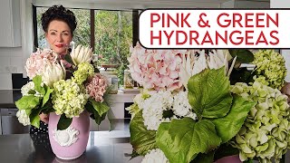 Stunning Floral Design: Pink \u0026 Green Hydrangeas Transformed!