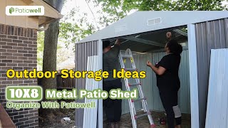 10x8 Metal Shed Organization Hacks - Clean With Patiowell