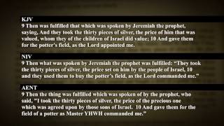 Matthew 27:9-10 30 Pieces of Silver Jeremiah or Zechariah? - Compare Original Aramaic Language Text