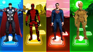 Tiles Hop EDM Rush - Thor vs Deadpool vs Superman vs Groot