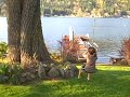 lila on swing at lake samish