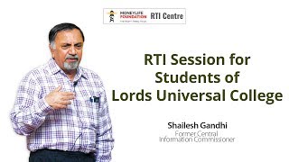 RTI Workshop for students of Lords Universal College