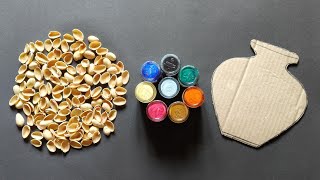 2 Easy Wall Hanging Craft Ideas | Best Out of Waste Cardboard and Pista Shells | Home Decoration