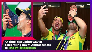 Cricket Australia 'Shoey' celebration after winning T20 World Cup