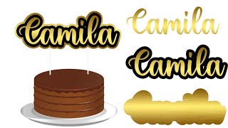 Como fazer nome em camadas 3d no pixellab/Como fazer nome em camadas para topo de bolo