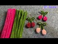 DIY | Tutorial Gantungan Kunci Kawat Bulu Bentuk Buah Ceri 🍒| Pipe Cleaner Keychain Easy