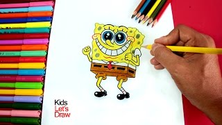 Cómo dibujar y colorear a BOB ESPONJA | How to draw SpongeBob SquarePants