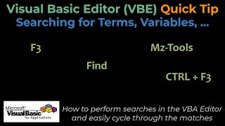 VBA - Quick Tip - Searching Through Your Code