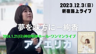 アノエリカ『夢を味方に』−絢香2023.12.3(日) 新宿路上ライブ