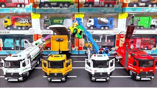 Diecast Trucks Of Dust Suppression Truck, Dump Truck, Tow Truck, Fire Truck