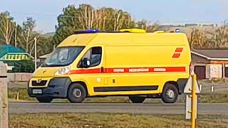 🔥Russian ambulance car 🚑🚨( экстренная транспортировка )blue flashing lights