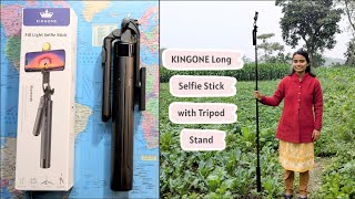 KINGONE Long Selfie Stick with Tripod Stand Aluminum | 71inch/180cm | 360° Degree Rotation