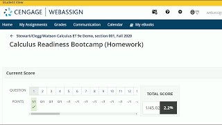 Calculus Readiness Boot Camp | WebAssign