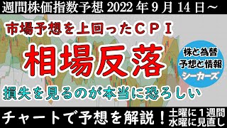 【日経平均・ダウ・ナスダックの予想】市場予想を上回る消費者物価指数と急落する相場【週間株価指数予想】