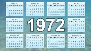 1972 Calendar