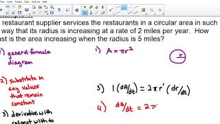 Calculus 30 Unit 6 Related Rates Example 1