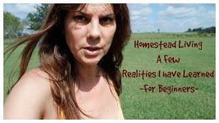 Homestead Living - Some Realities I have Learned - For Beginners