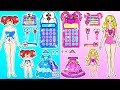 BLUE vs PINK Dress UP & School Supplies - Barbie Mother & Daughter Handmade | DIY Art & Paper Crafts