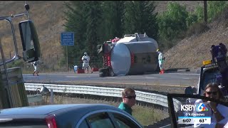 Hwy 101 south of San Luis Obispo reopened after tanker truck crash