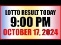 Lotto Result Today 9pm Draw October 17, 2024 Swertres Ez2 Pcso