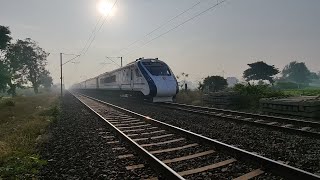 Head-Lights ON | VB Emerges out of the Fog | Ft. SUR CSMT Vande Bharat