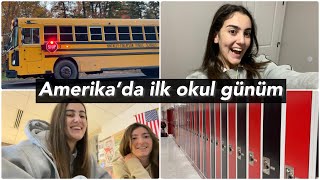 AMERİKA OKULUMUN ILK GÜNÜ, LİSE 3 BAŞLASIN!!! DEĞİŞİM ÖĞRENCİSİ OLMAK🇺🇸🚌 | VLOG