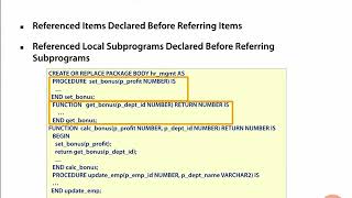 oracle Subprograms & Forward Declaration