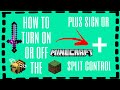 HOW TO ON OR OFF THE PLUS SIGN ON MINECRAFT