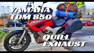 YAMAHA TDM 850 WITH QUILL EXHAUST LOOKING AROUND