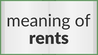 Rents | meaning of Rents