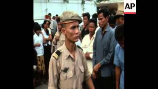 SYND 04/04/1970 POLITICAL PRISONERS BEING FORMALLY FREED BY NEW CAMBODIAN GOVERNMENT