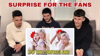 FNF Reacting to Kpop Idols Surprises His Fans #kpopfandom