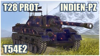 T28 Prototype, T54E2 Shark \u0026 Indien-Panzer • WoT Blitz Gameplay