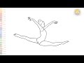 Gymnast girl drawings | Outline drawings | How to draw Gymnast step by step | #artjanag #easy