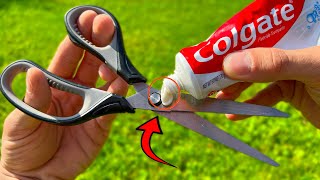 Put Toothpaste on Scissors!😱Didn't expect it to be so Effective, any Home can Use it