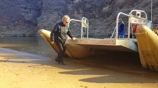 Getting on the raft after beach stop