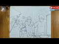 how to draw rather mela rath yatra drawing village fair scenery drawing festival drawing