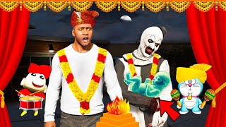 GTA V : Franklin Marriage with Serbian dancing lady with Shinchan & Doraemon In GTA 5 | In Telugu