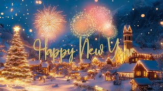 Happy New Year 2025 And Merry Christmas 🔥 Beautiful Fireworks Snowy Christmas \u0026 Best Instrumental