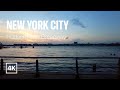 [4K] New York City 🗽 Autumn Walk - Hudson River Greenway at Sunset [Oct. 2021]