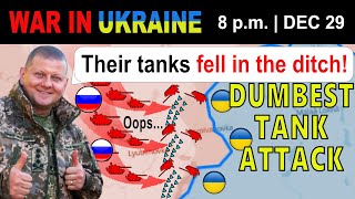 29 Dec: Embarrassing. Russian Tanks ROLL OVER \u0026 FALL IN A DITCH During the Attack | War in Ukraine