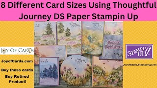 8 Different Size Cards using Stampin Up Thoughtful Journey DS Paper JoyofCards.com #Stampinup